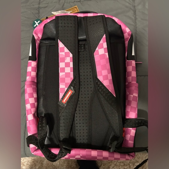 Sprayground Pink Checkered Shark Backpack - Picture 2 of 6